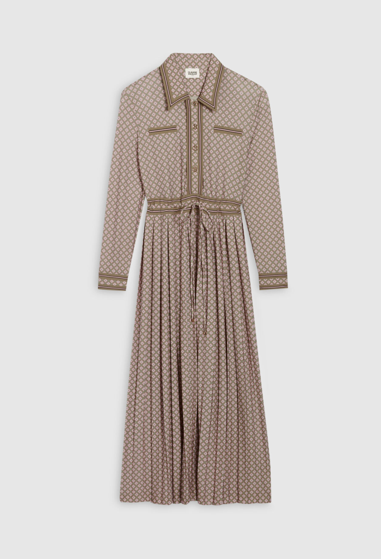 Vestido camisero midi rosa