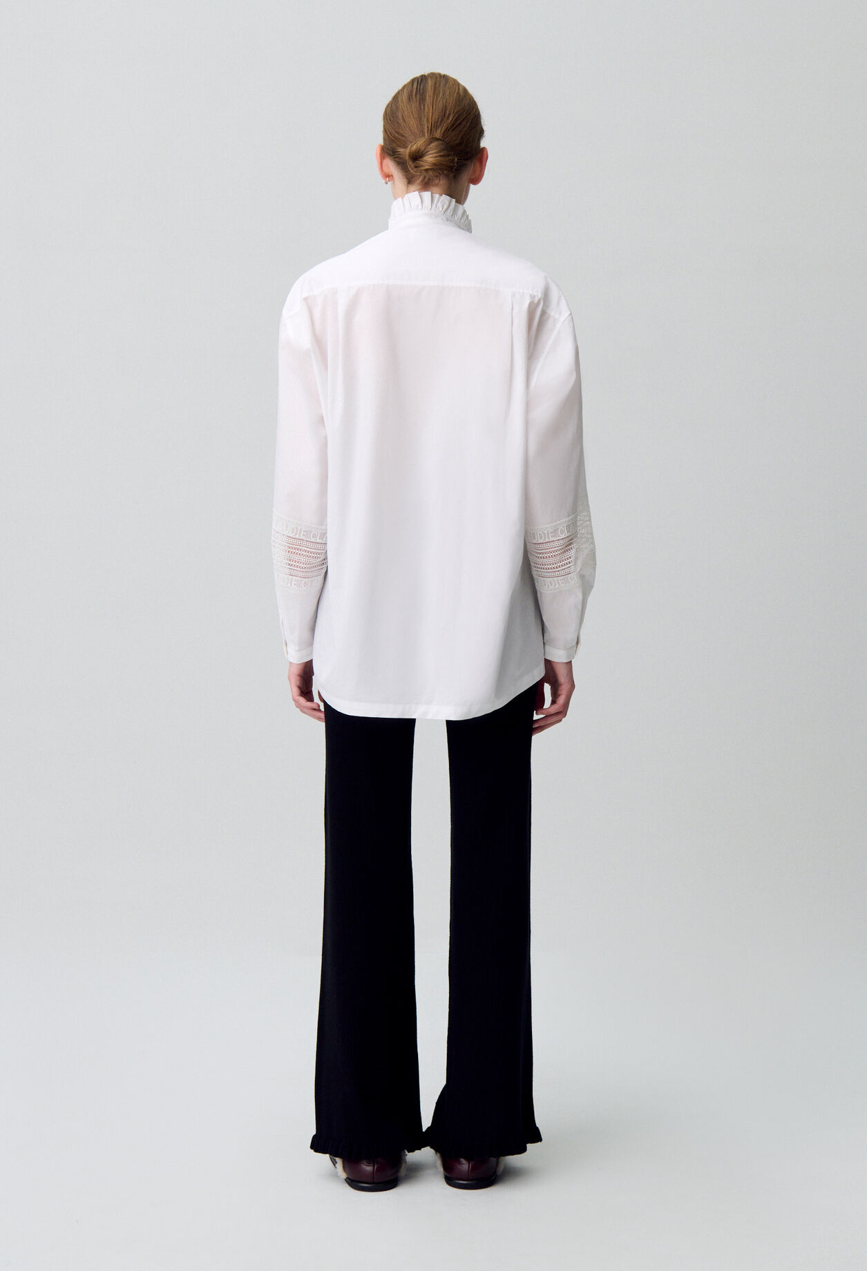 Camisa algodón cuello volante