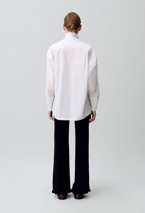 Camisa algodón cuello volante
