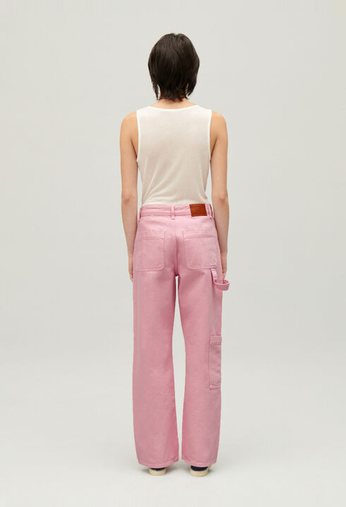 Vaquero Jean-Pierre recto cargo rosa