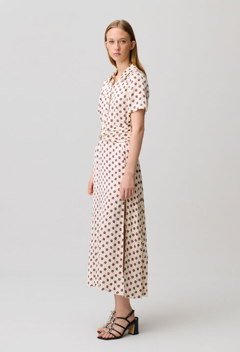 Vestido satinado estampado floral