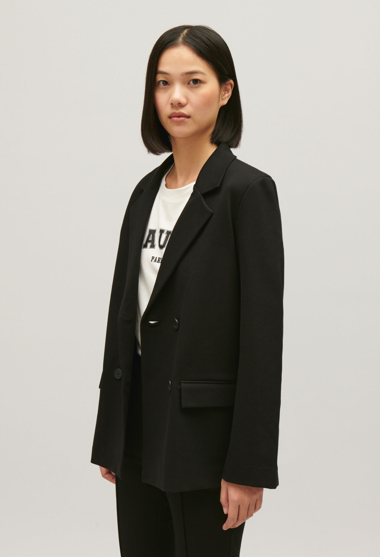 Chaqueta de traje oversize negra