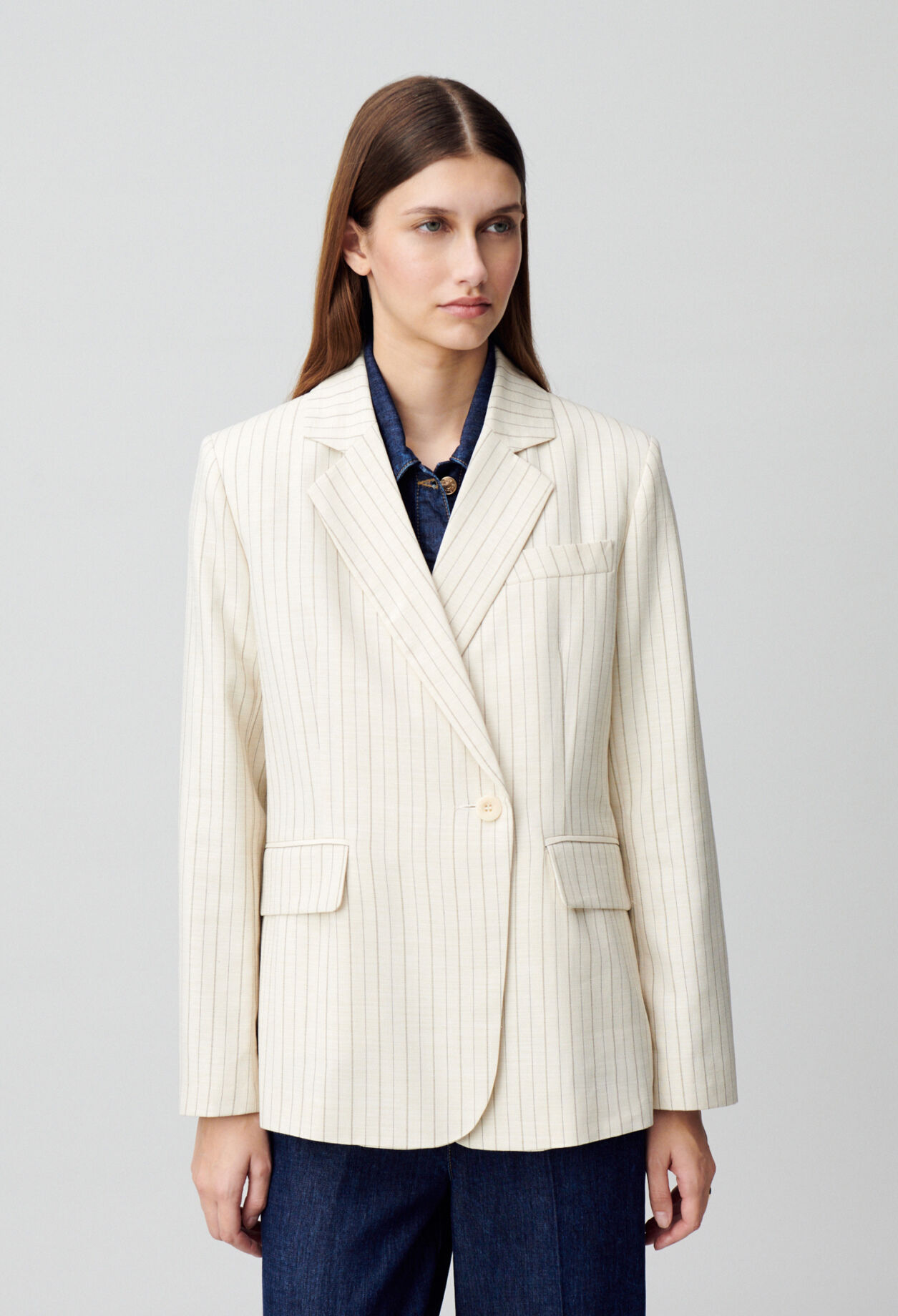 Chaqueta de traje a rayas