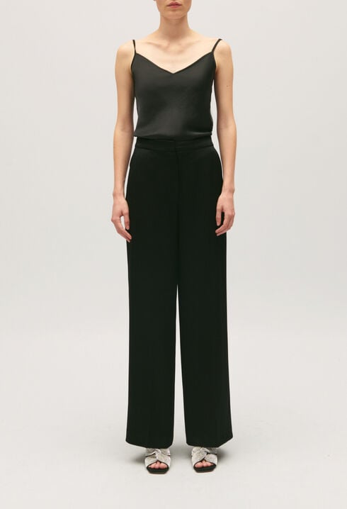 Pantalón de traje satinado negro