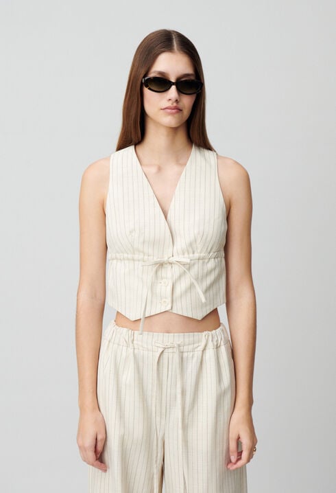 Top blazer de rayas
