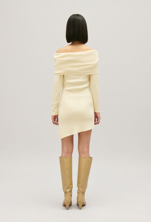 Vestido asim&eacute;trico de punto