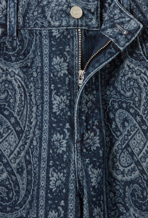 Vaquero recto denim estampado