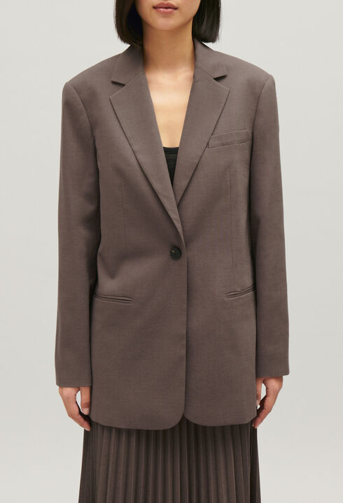 Chaqueta de traje marr&oacute;n glac&eacute;