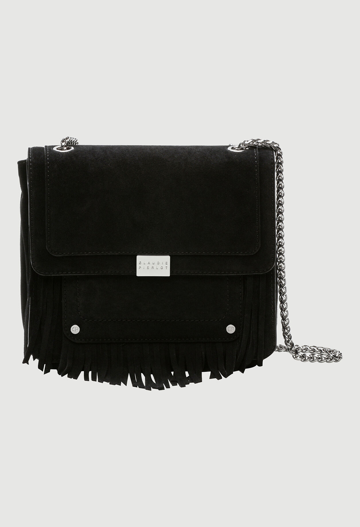 Bolso con solapa de flecos