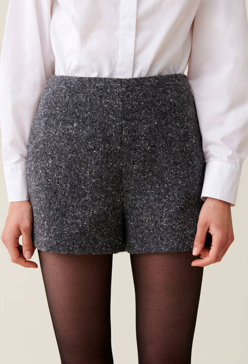 Short tweed gris