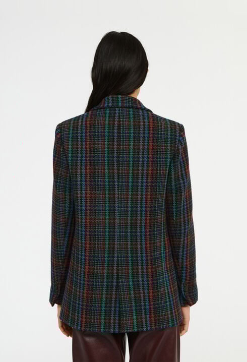 Blazer con estampado de tartán