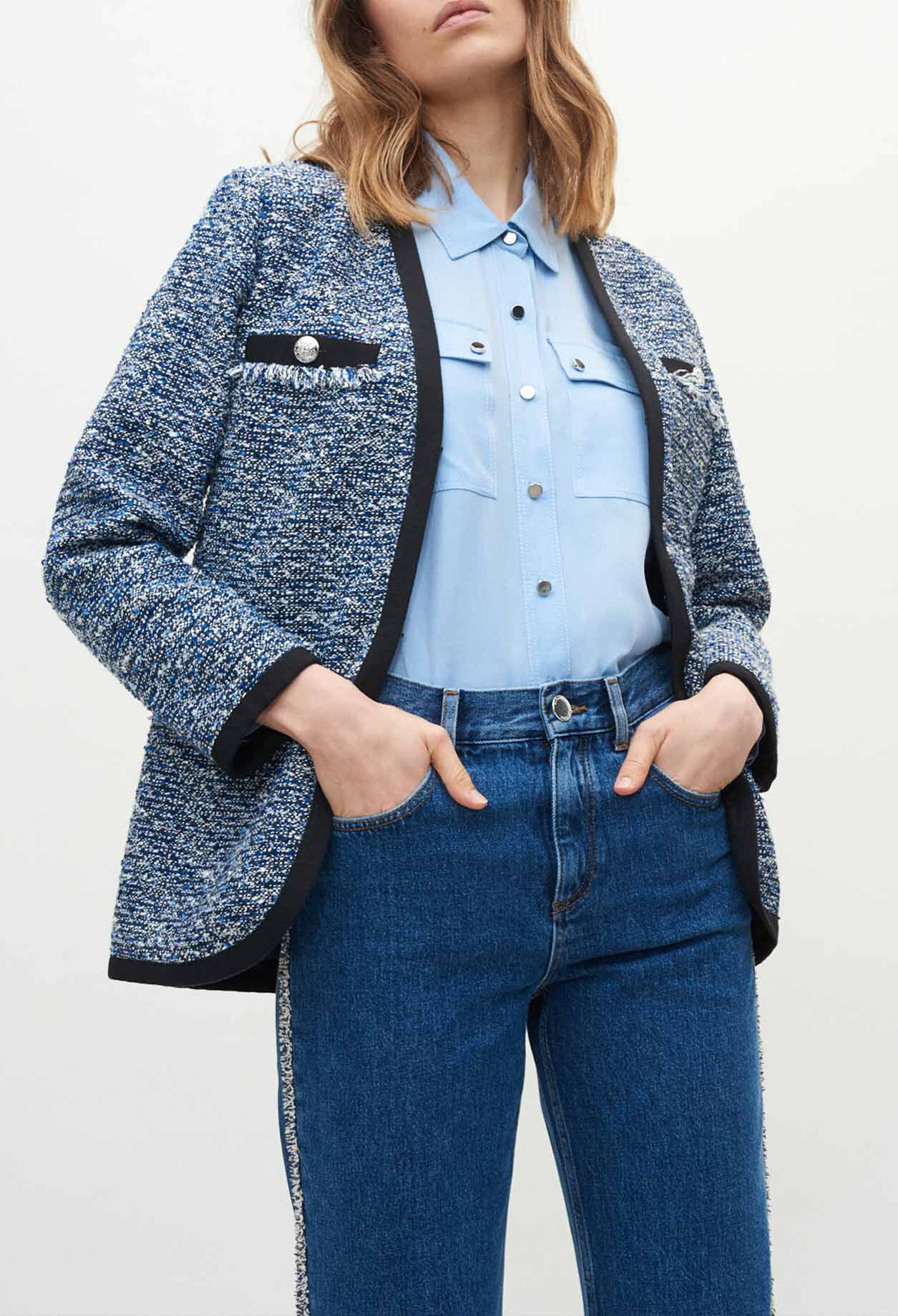 Chaqueta de tweed con galones