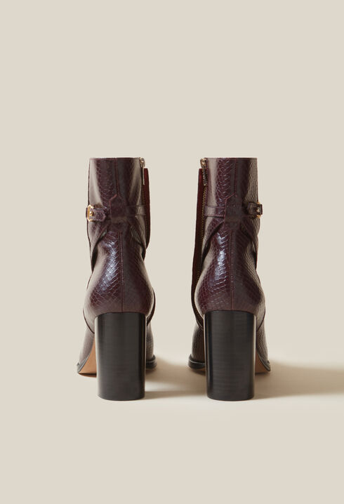 Botines efecto serpiente charol