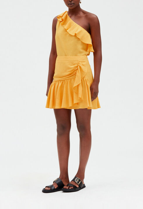 Top asimétrico amarillo