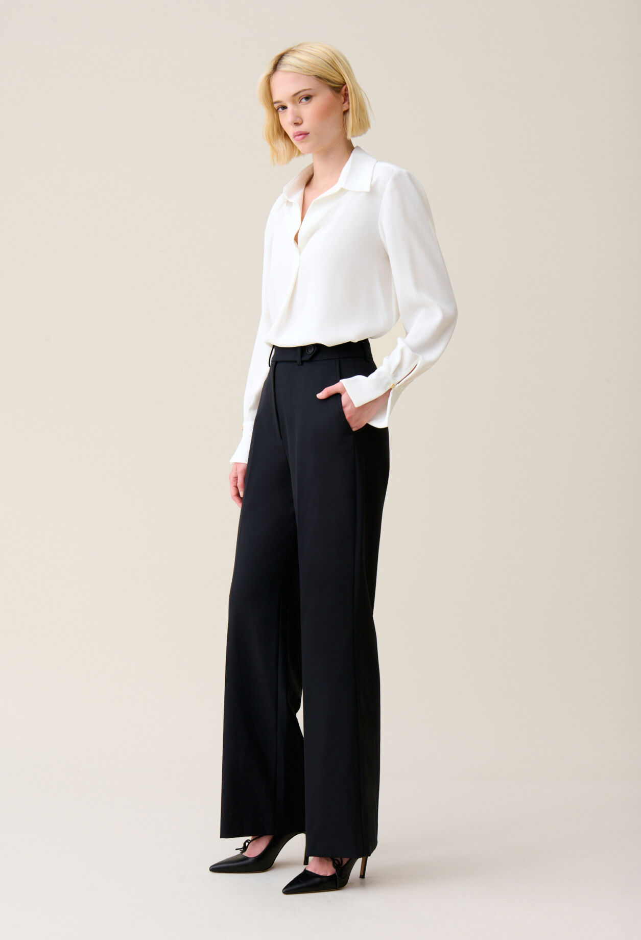 Pantalón de traje lana azul marino