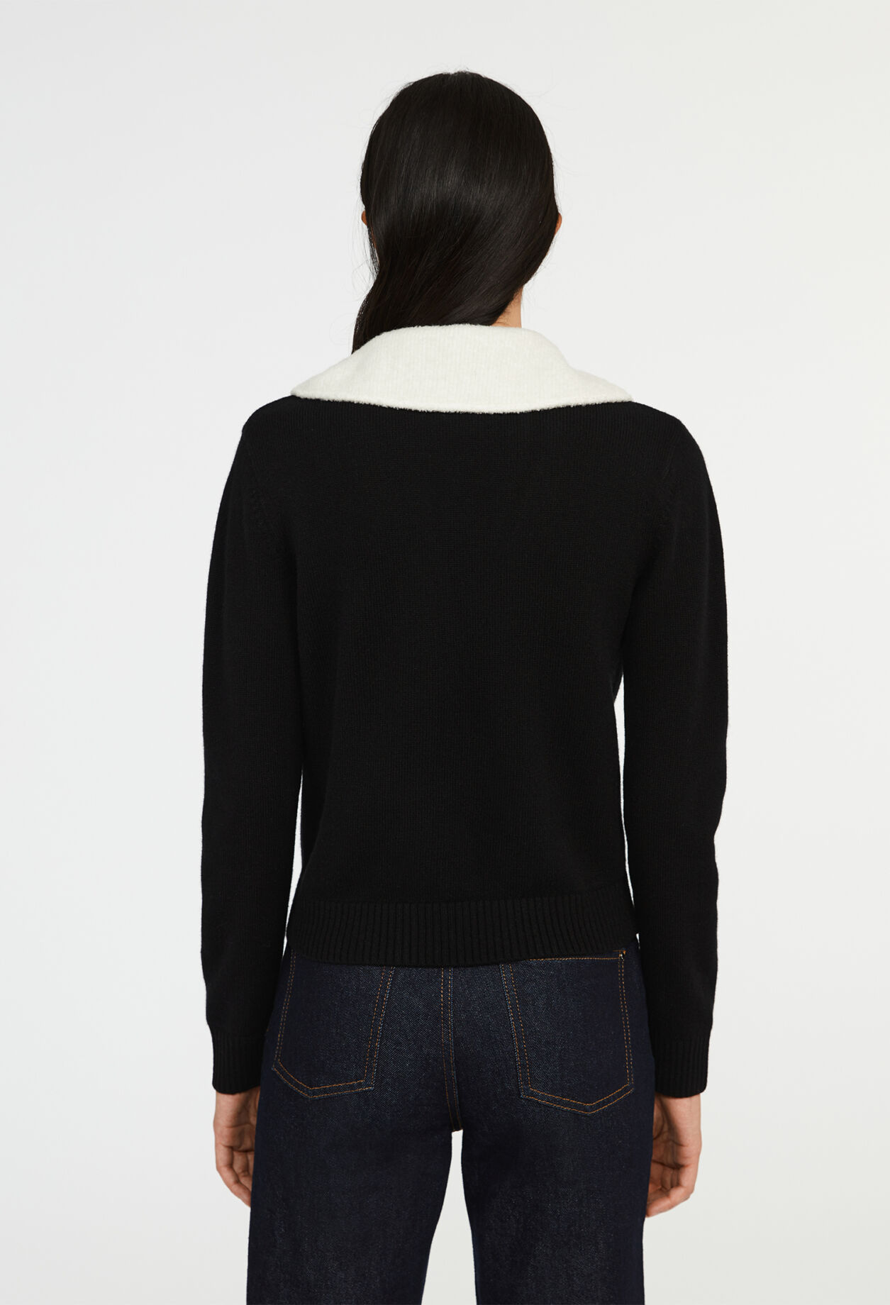 Chaqueta de punto de cuello ancho
