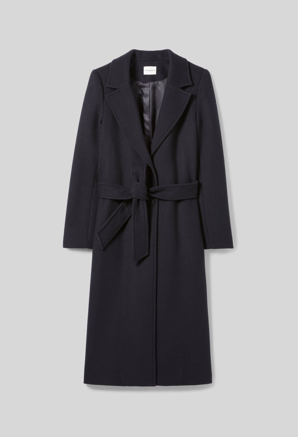 Abrigo largo cruzado de lana