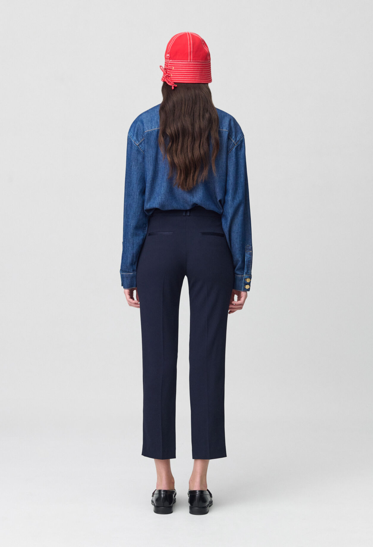 Pantalones de traje liso