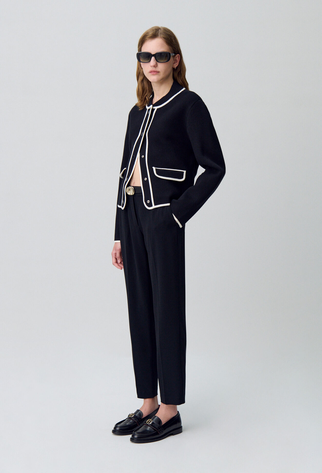 Pantalones de traje liso