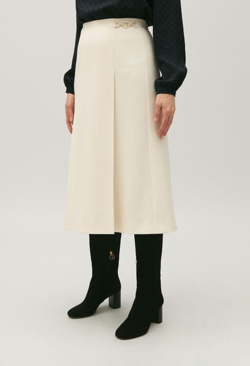 Falda midi gourmet marfil