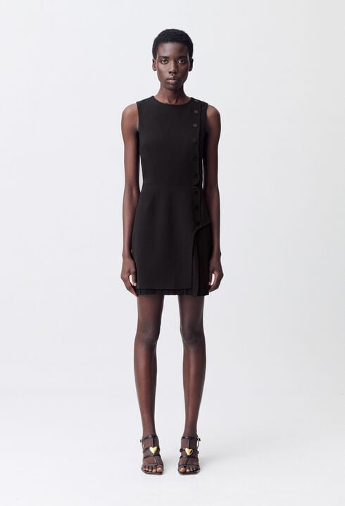 Vestido corto plisado