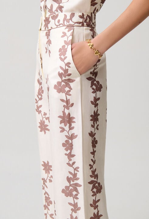 Pantal&oacute;n ancho de flores