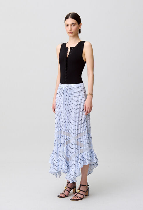 Falda midi de encaje