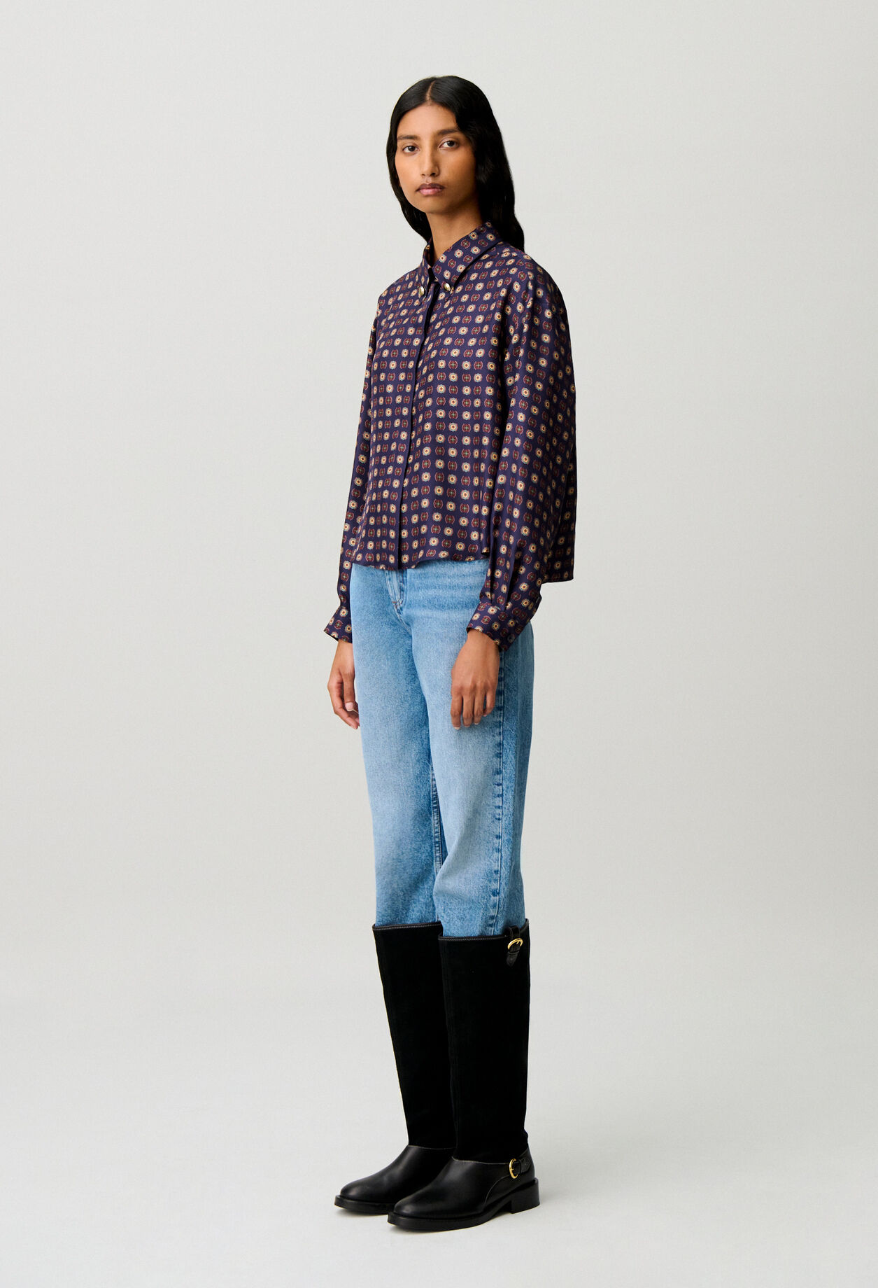 Camisa estampada de seda