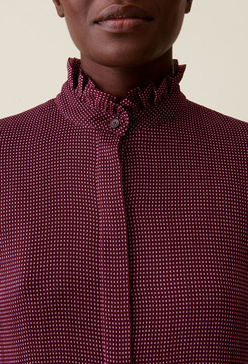 Camisa fluida a cuadros pequeños