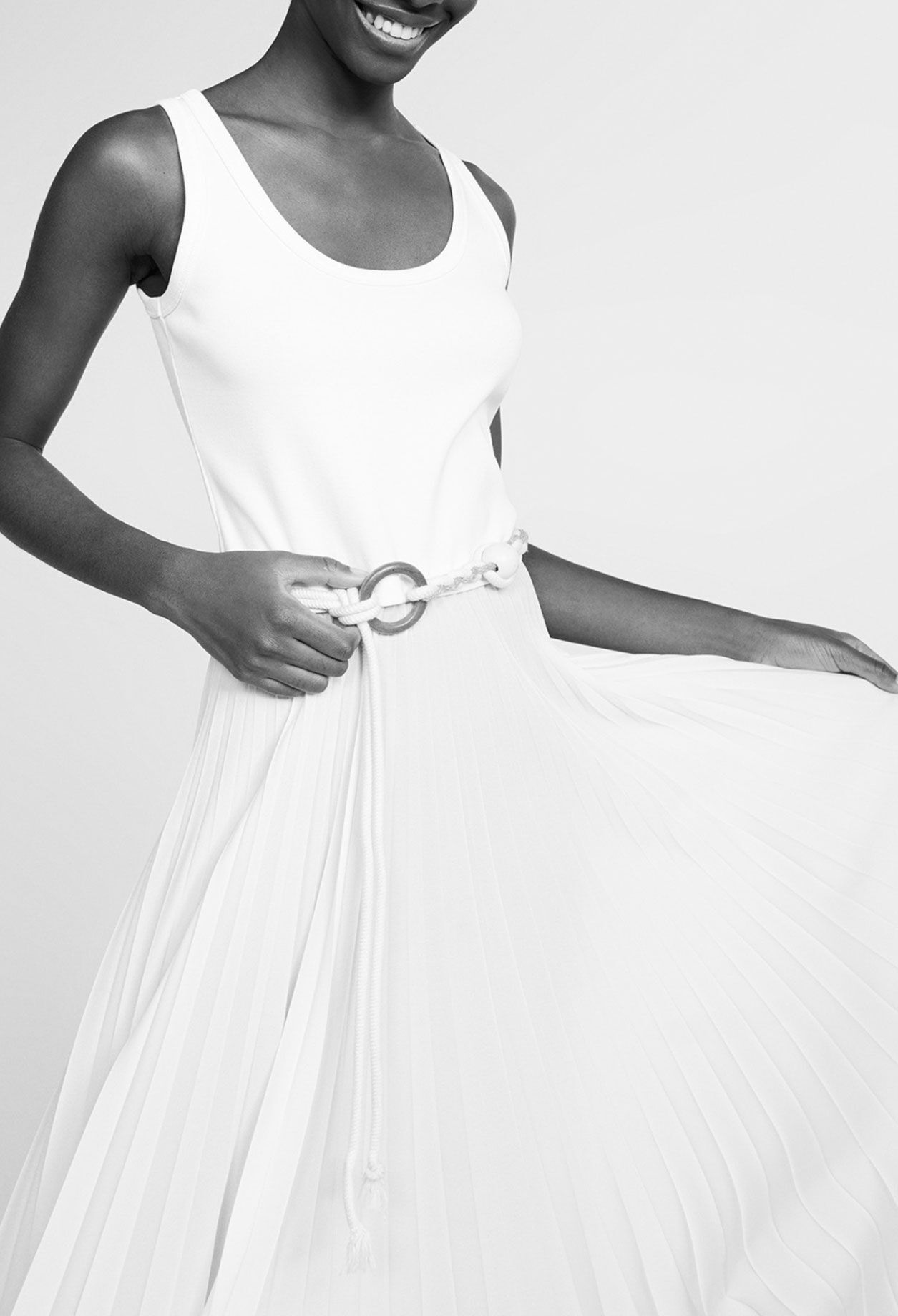Vestido largo bimaterial