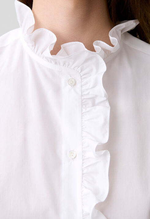 Camisa popel&iacute;n cuello victoriano