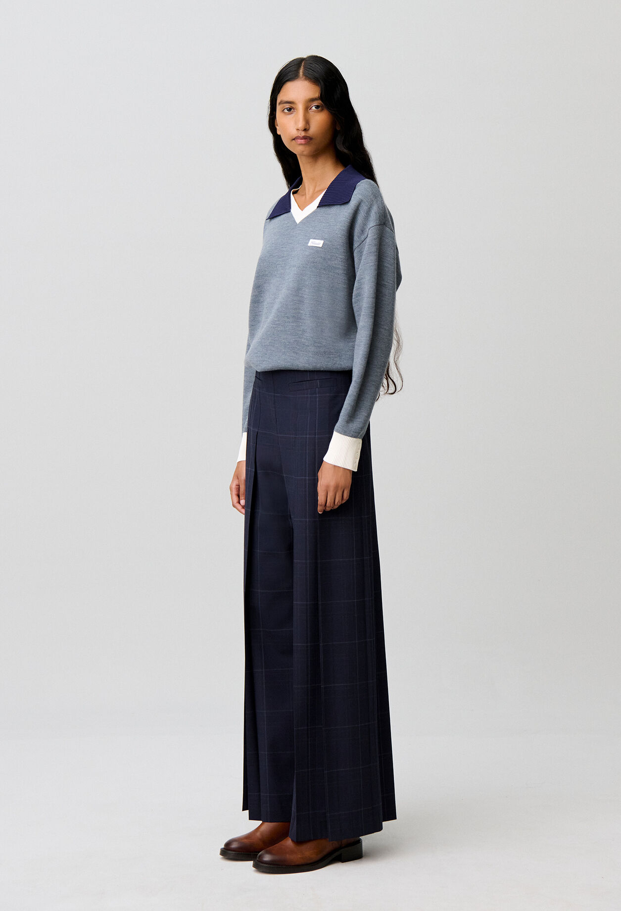 Pantal&oacute;n ancho de cuadros
