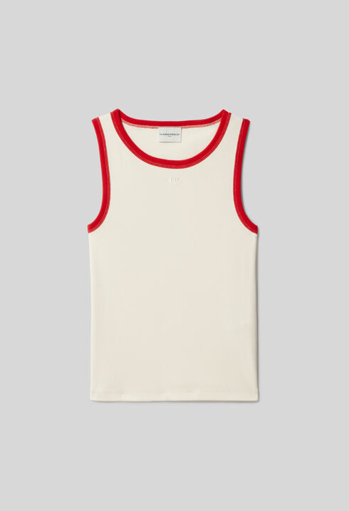Camiseta sin mangas con contraste