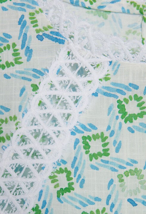 Camisa estampada con galón de encaje