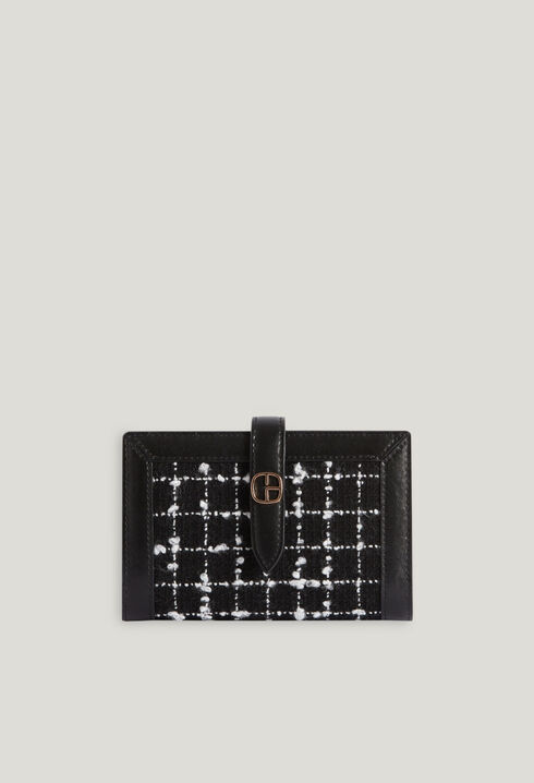 Monedero de tweed negro