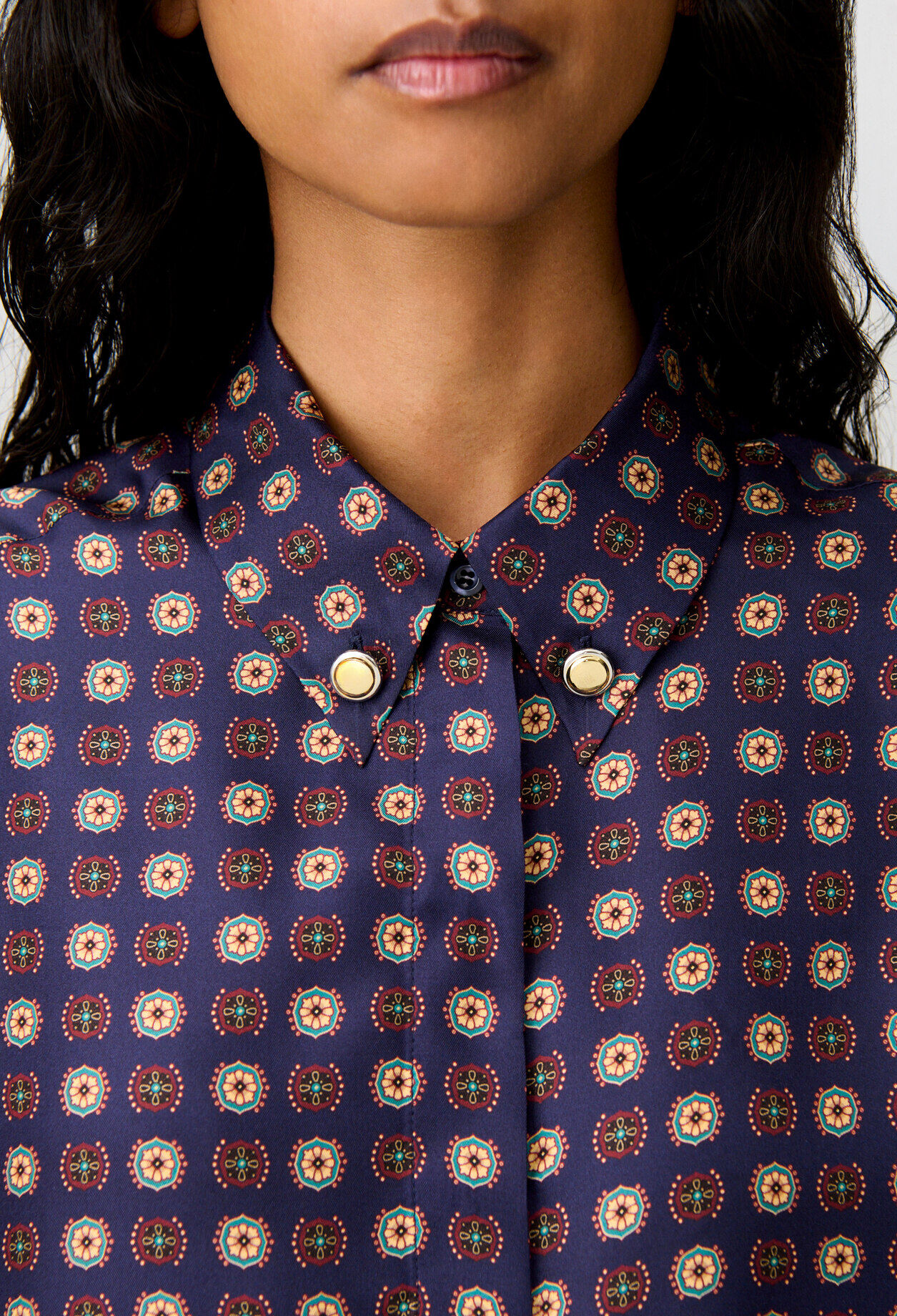 Camisa estampada de seda