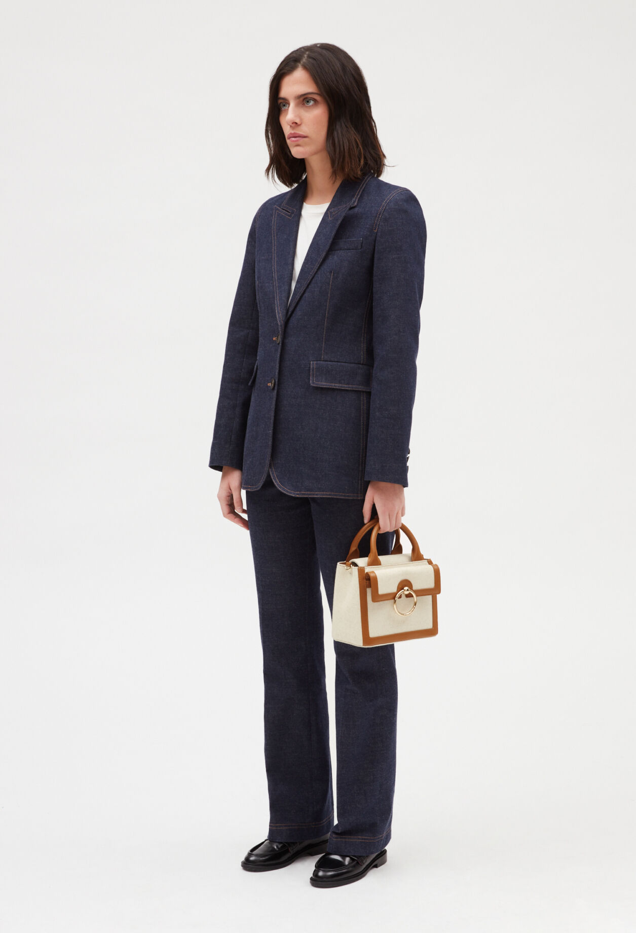 Bolso Anouck de tela en beige