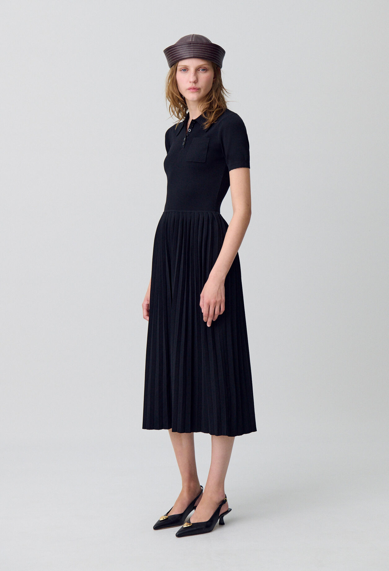 Vestido midi de punto fino
