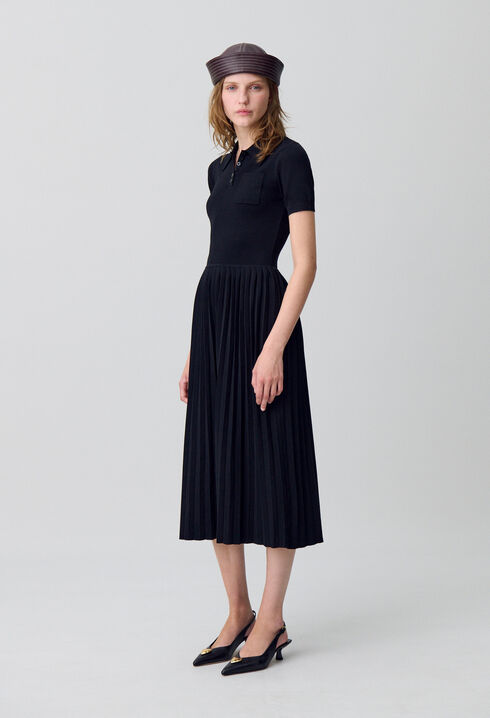 Vestido midi de punto fino