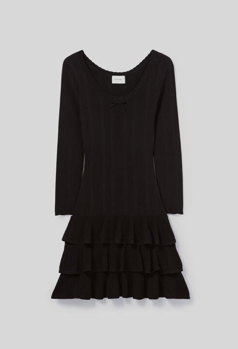 Vestido corto de punto fino