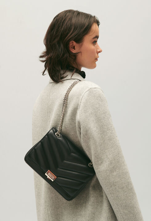 Bolso Angeli de cuero en zigzag