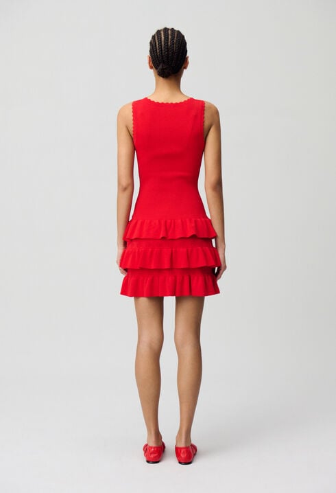 Vestido de punto con volantes