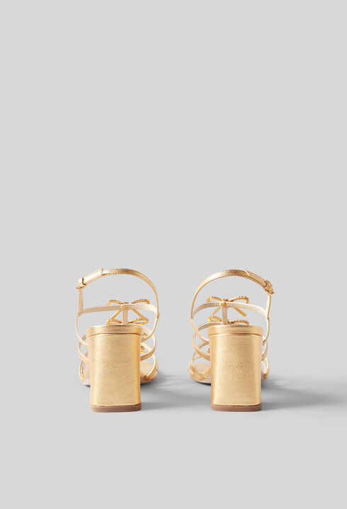 Sandalias de tac&oacute;n de piel