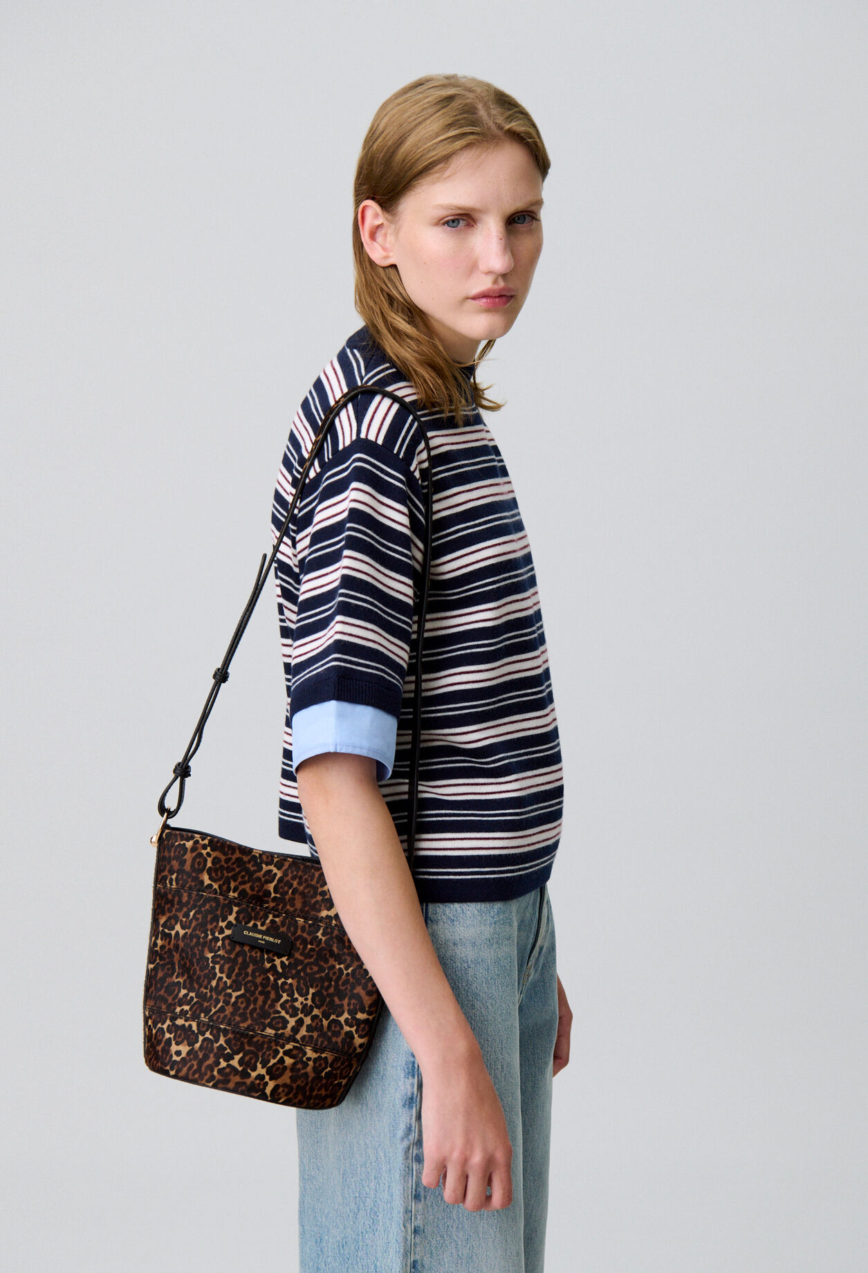 Bolso de cubo Solveig leopardo