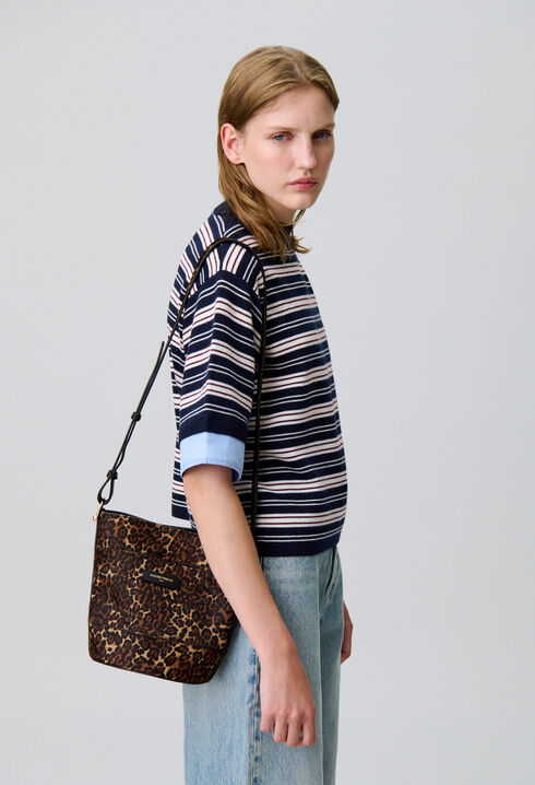 Bolso de cubo Solveig leopardo