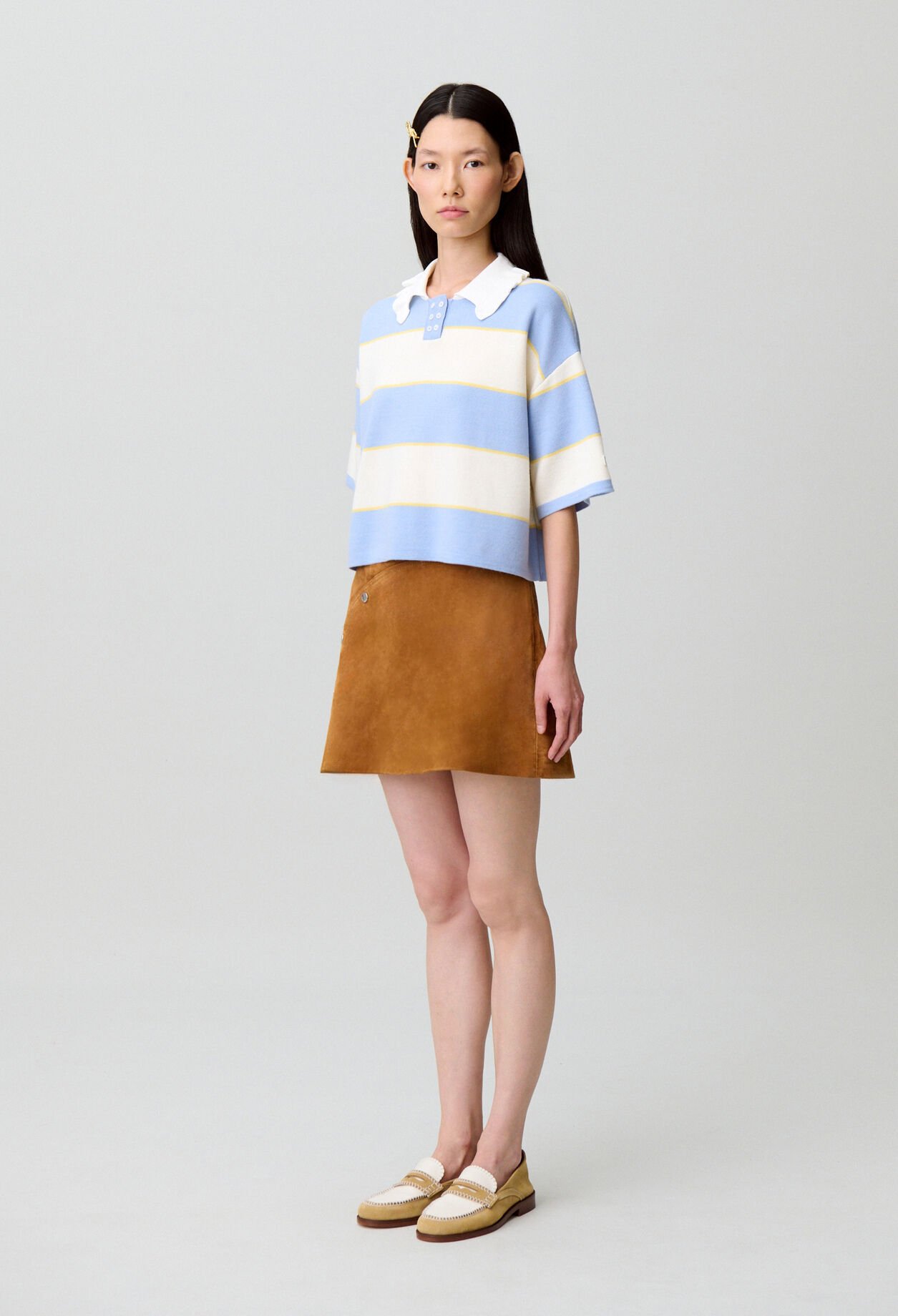 Polo de punto a rayas