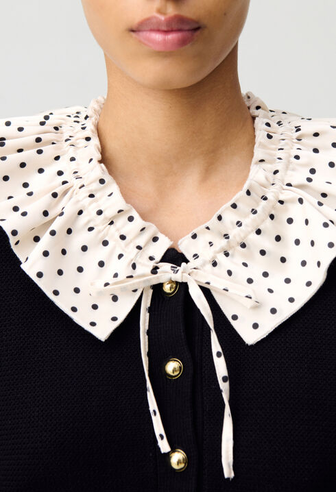 Cardigan de punto fino con cuello