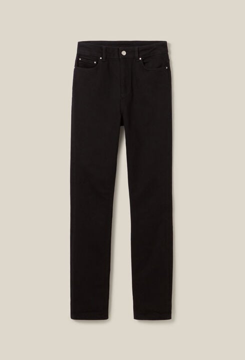 Vaqueros slim negros de tiro medio