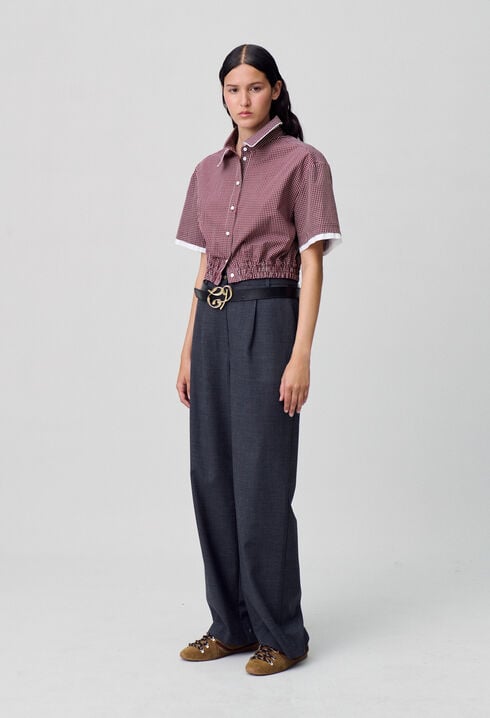 Camisa corta de cuadros