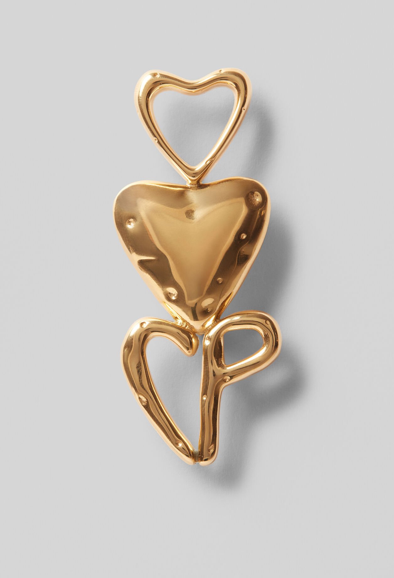 Broche dorada corazón